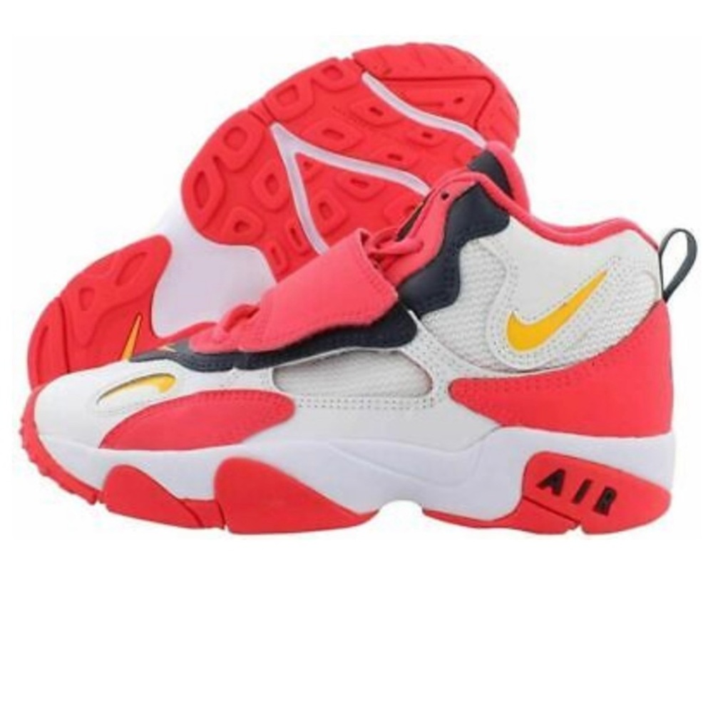 Kids GS Nike Air Speed Turf White/Red Kid Shoes 7Y